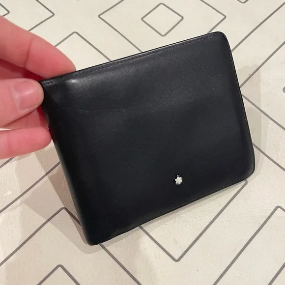 Mont Blanc Black Leather Wallet Wallets